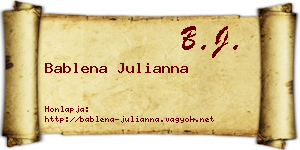 Bablena Julianna névjegykártya